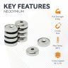 N42 Neodymium Countersunk Pot Magnet - 5/8 in. dia x 3/16 in. thick x 1/8 in. hole - 21.16lbs Pull