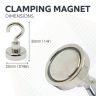 N42 Neodymium Clamping Magnet with M5 Eyebolt - 1 in. dia - 44.1lbs Pull
