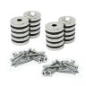 North & South Neodymium Countersunk Magnets & Screws Pack - 13/16 in. dia x 5/32 in. thick