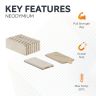 Adhesive N42 Neodymium Magnet - 13/16 in. x 3/8 in. x 1/16 in. thick - 4.41lbs Pull