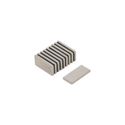 N42 Neodymium Rectangular Magnet - 13/16 in. x 3/8 in. x 1/16 in. thick - 4.63lbs Pull