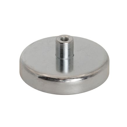 Ceramic Pot Magnet with M5 Internal Thread - 1-7/8 in. dia x 3/8 in. thick - 50.72lbs Pull