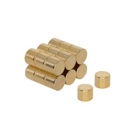 N35 Neodymium Gold Plated Disc Magnet - 3/16 in. dia x 5/32 in. thick - 1.45lbs Pull