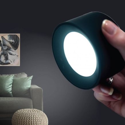 (Seconds) MagLight Magnetic 360° LED Wall Light With 3 Colour Temperature Touch, RGB Touch & Remote Control - Black