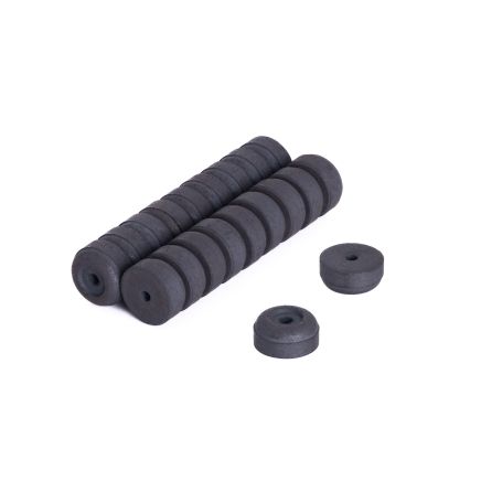Y10 Ceramic Ring Magnet - 1/2 in. O.D. x 1/16 in. I.D. x 1/4 in. thick - 0.22lbs Pull