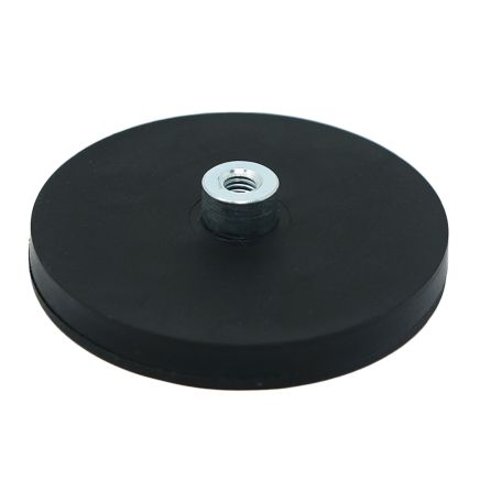 Rubber Coated POS Magnet c/w M6 Boss Thread - 2-9/16 in. dia x 1/3 in. high - 48.51lbs Pull