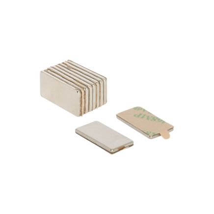 Adhesive N42 Neodymium Magnet - 13/16 in. x 3/8 in. x 1/16 in. thick - 4.41lbs Pull
