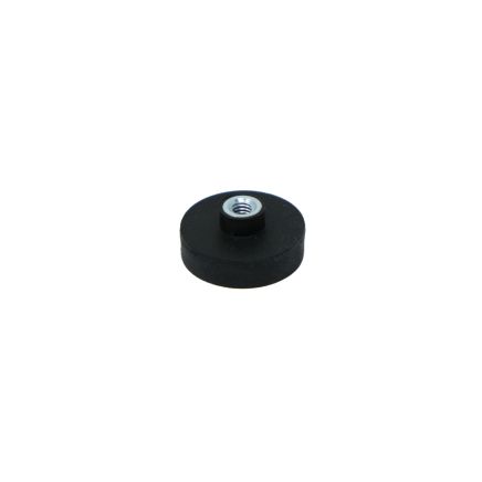 Rubber Coated POS Magnet Countersunk with M4 Boss Thread - 7/8 in. dia x 1/4 in. high - Black - 11.02lbs Pull