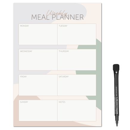 MagFlex® A4 Pastels Weekly Meal Planner Refrigerator Magnet - Flexible Magnetic Sheet