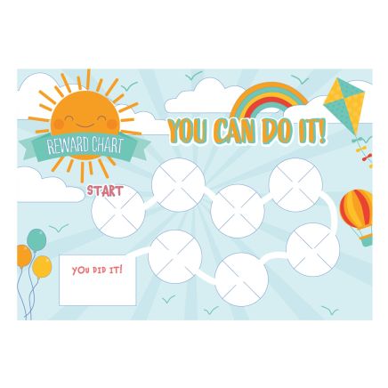 MagFlex® A3 Magnetic Sunny Reward Chart with Colourful Star Magnets - Flexible Magnetic Sheet