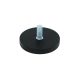 Black Rubber Coated POS Magnet Countersunk with M6 x 19/32 in. External Thread - 1-9/16 in. dia x 1/4 in. thick
