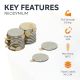 N35 Neodymium Adhesive Disc Magnet - 3/8 in. dia x 1/32 in. thick - 0.77lbs Pull