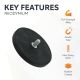 Rubber Coated POS Magnet c/w M8 x 5/8 in. External Thread - 3-3/8 in. dia x 1/3 in. thick