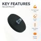 Black Rubber Coated POS Magnet c/w M8 x 5/8 in. External Thread - 2-9/16 in. dia x 1/3 in. thick