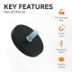 Black Rubber Coated POS Magnet Countersunk with M6 x 19/32 in. External Thread - 1-9/16 in. dia x 1/4 in. thick