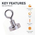 N42 Neodymium Clamping Magnet with M4 Eyebolt or Hook - 13/16 in. dia - 36.4lbs Pull