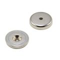 N42 Neodymium Countersunk Pot Magnet - 1-9/16 in. dia x 1/4 in. thick x 1/4 in. hole - 141.12lbs Pull