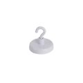 Ceramic White Painted Clamping Magnet with M4 Hook - 1-1/4 in. dia  - 16.1lbs Pull