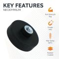 Rubber Coated POS Magnet Countersunk with M4 Boss Thread - 7/8 in. dia x 1/4 in. high - Black - 11.02lbs Pull