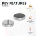 Ceramic Pot Magnet with M10 External Thread - 3-1/8 in. dia x 11/16 in. thick - 125.69lbs Pull