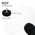 Black Rubber Coated POS Magnet Countersunk with M4 3/8 in. External Thread - 7/8 in. dia x 1/4 in. thick