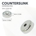 N42 Neodymium Countersunk Pot Magnet - 1 in. dia x 5/16 in. thick x 3/16 in. hole - 57.33lbs Pull