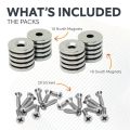 North & South Neodymium Countersunk Magnets & Screws Pack - 19/32 in. dia x 1/16 in. thick