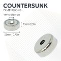N42 Neodymium Countersunk Pot Magnet - 13/16 in. dia x 9/32 in. thick x 5/32 in. hole - 29.1lbs Pull