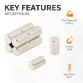 N42 Neodymium Rod Magnet - 3/16 in. dia x 5/16 in. thick - 2lbs Pull