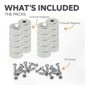 North & South Neodymium Countersunk Magnets & Screws Pack - 3/8 in. dia x 3/16 in. thick