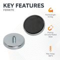 Ceramic Pot Magnet with M5 Internal Thread - 2-3/16 in. dia x 3/8 in. thick - 52.25lbs Pull
