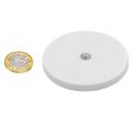 Rubber Coated POS Magnet c/w M6 Boss Thread (Flush x 1/3 in. deep) - 2-9/16 in. dia x 1/3 in. high - 44.1lbs Pull