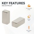 N42 Neodymium Rectangular Magnet - 3/8 in. x 5/16 in. x 27/32 in. thick - 9.92lbs Pull