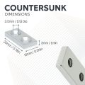 N42 Neodymium Countersunk Rectangular Magnet - 13/16 in. x 3/8 in. x 1/8 in. Hole - 9.26lbs Pull