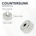 N42 Neodymium Countersunk Disc Magnet - 13/16 in. dia x 3/8 in. thick x 3/16 in. Hole - 24.25lbs Pull