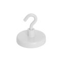 Ceramic White Painted Clamping Magnet with M6 Hook - 2 in. dia - 46.97lbs Pull