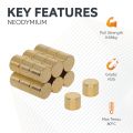 N35 Neodymium Gold Plated Disc Magnet - 3/16 in. dia x 5/32 in. thick - 1.45lbs Pull