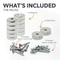 Neodymium Pot Magnets, Steel Discs & Screws Pack - 1 in. dia