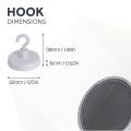 Ceramic White Painted Clamping Magnet with M4 Hook - 1-1/4 in. dia  - 16.1lbs Pull