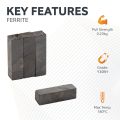 Y30BH Ceramic Rectangular Magnet - 9/32 in. x 9/32 in. x 1 in. thick - 0.51lbs Pull