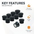 Small Colored High Power 'Memo' Board Magnets - Office & Refrigerator (11/16 in. dia x 1/2 in. tall)
