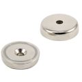 N42 Neodymium Countersunk Pot Magnet - 1-7/8 in. dia x 3/8 in. thick x 5/16 in. hole - 198lbs Pull