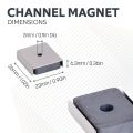 Ceramic Stainless Steel Channel Magnet - 1 in. x 29/32 in. x 1/4 in. thick x 1/8 in. hole - 13.45lbs Pull