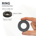 Y30BH Ceramic Ring Magnet - 1-7/8 in. O.D x 1 in. I.D x 3/8 in. thick - 8.82lbs Pull