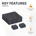 Isotropic Y30 Ceramic Square Magnet - 3/8 in. x 3/8 in. x 3/16 in. thick - 0.18lbs Pull