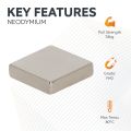N42 Neodymium Rectangular Magnet - 13/16 in. x 13/16 in. x 3/16 in. thick - 17.19lbs Pull