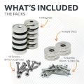 Neodymium Pot Magnets, Steel Discs & Screws Pack - 5/8 in. dia