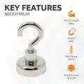 N42 Neodymium Clamping Magnet with M5 Eyebolt - 1 in. dia - 44.1lbs Pull