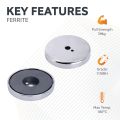 Ceramic Pot Magnet - 2-9/16 in. dia x 3/8 in. thick x 5/16 in. hole - 86lbs Pull