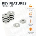 N42 Neodymium Countersunk Disc Magnet - 13/16 in. dia x 5/32 in. thick x 3/16 in. Hole - 14.77lbs Pull